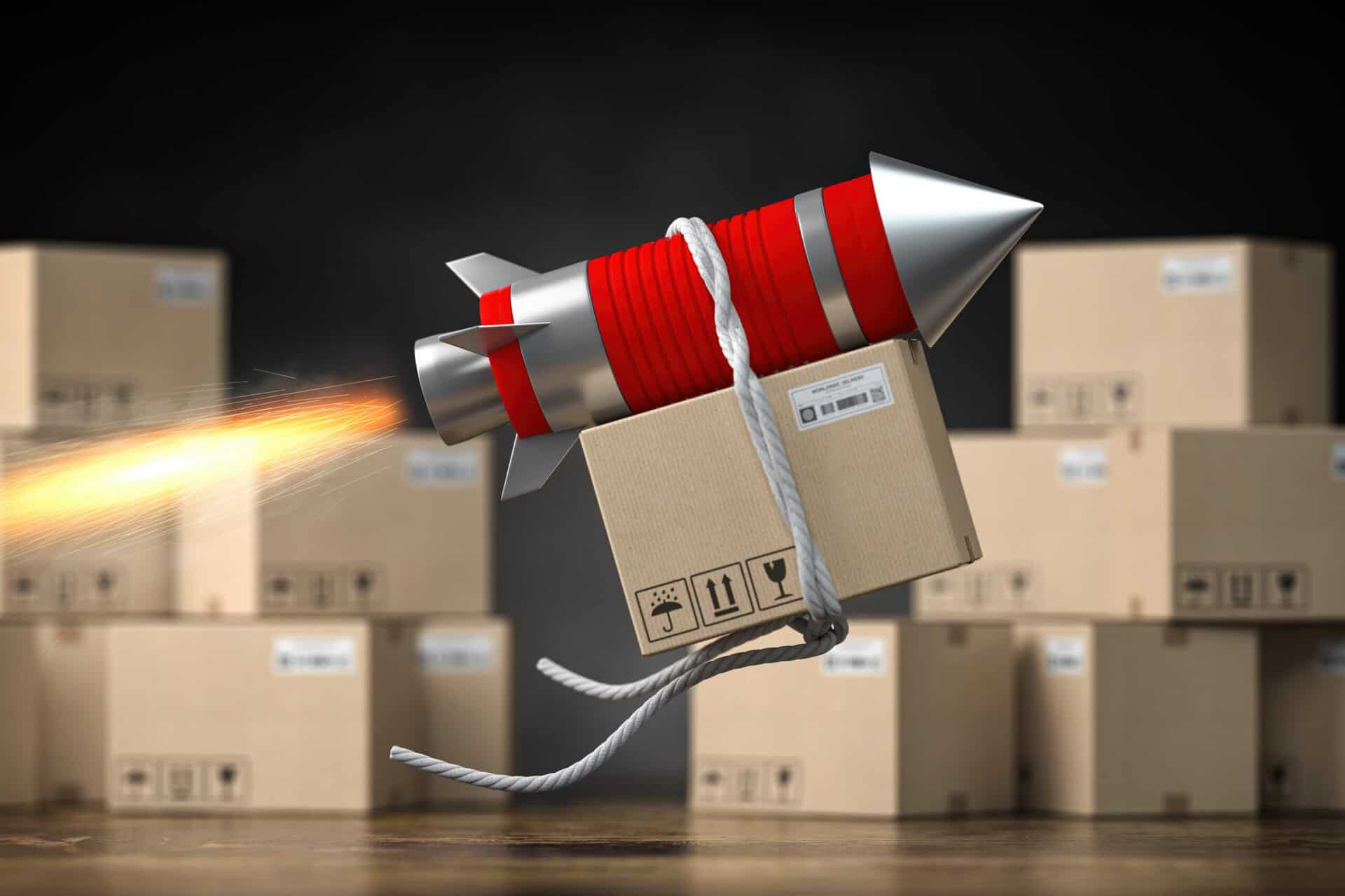 Fast delivery packet or parcel concept